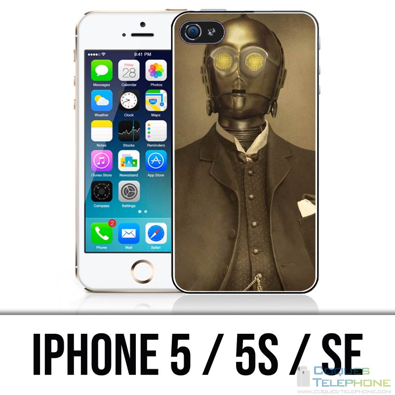 Custodia per iPhone 5 / 5S / SE - Star Wars vintage C3Po