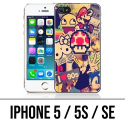 Coque iPhone 5 / 5S / SE - Stickers Vintage 90S