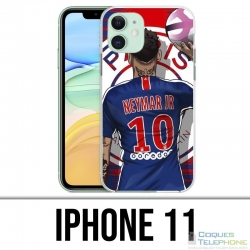 Custodia per iPhone 11 - Neymar Psg Cartoon