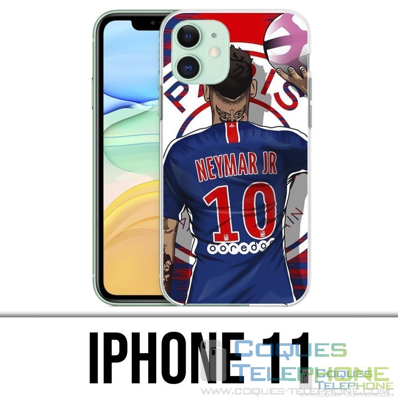 Custodia per iPhone 11 - Neymar Psg Cartoon