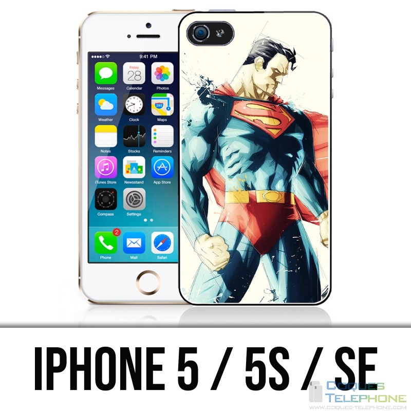 Coque iPhone 5 / 5S / SE - Superman Paintart