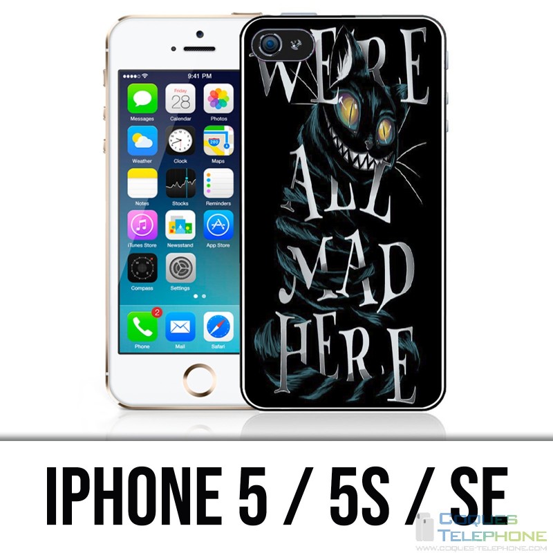 Custodia per iPhone 5 / 5S / SE - Were All Mad Here Alice nel paese delle meraviglie