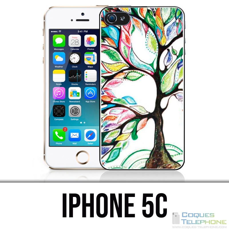 Custodia per iPhone 5C - Albero multicolore