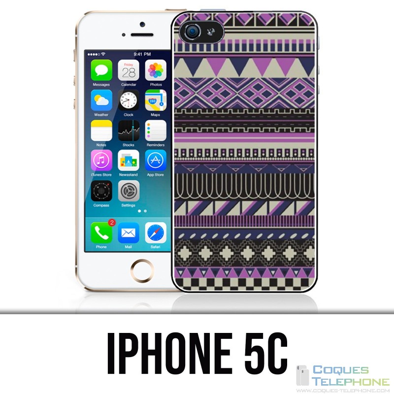 Custodia per iPhone 5C - Viola Azteque