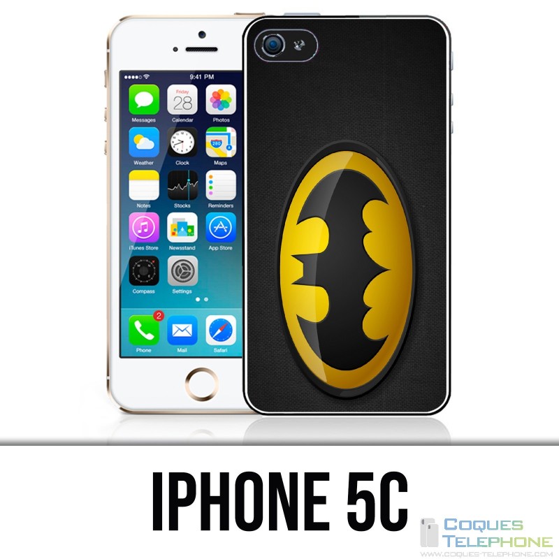 Coque iPhone 5C - Batman Logo Classic Jaune Noir