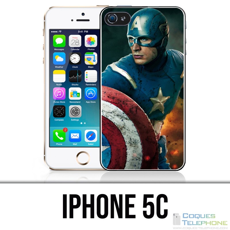 Coque iPhone 5C - Captain America Comics Avengers