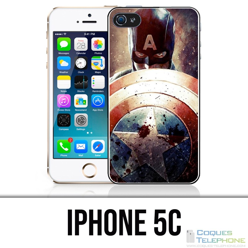 Custodia per iPhone 5C - Captain America Grunge Avengers