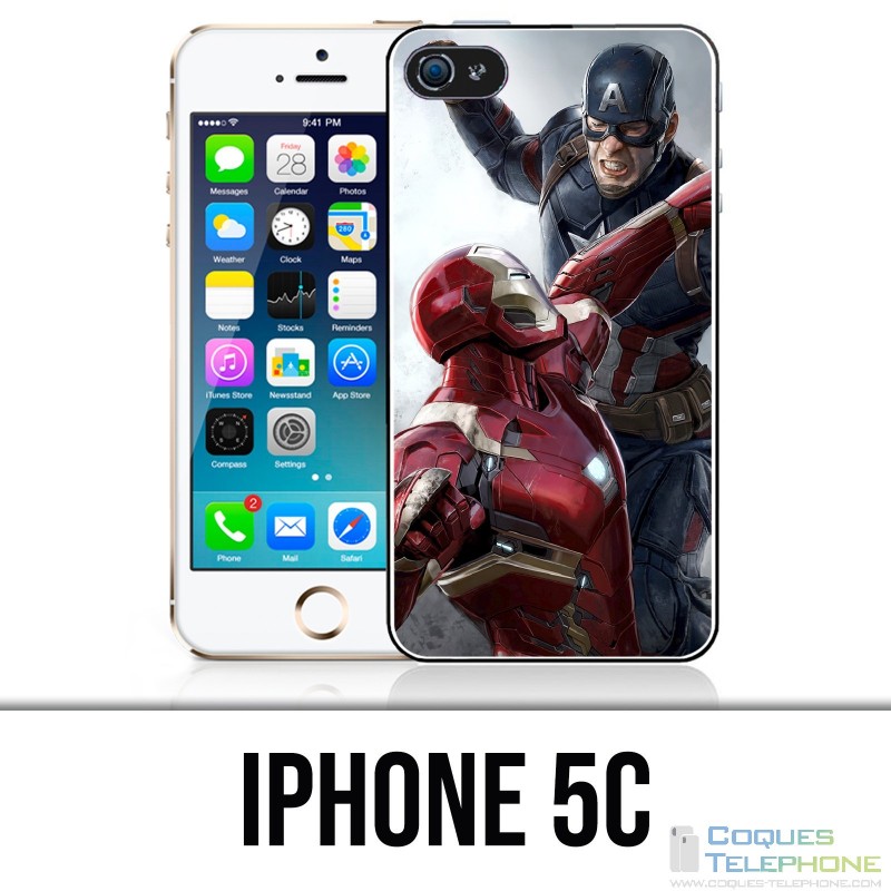 Funda iPhone 5C - Capitán América Iron Man Avengers Vs