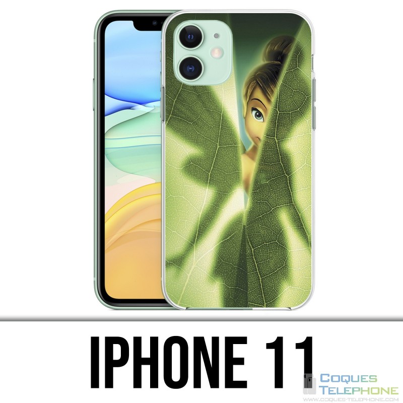 Coque iPhone 11 - Fée Clochette Feuille