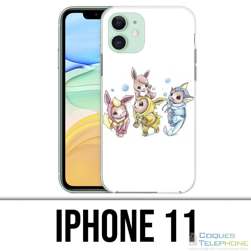 Coque iPhone 11 - Pokémon bébé Evoli évolution