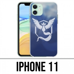 Coque iPhone 11 - Pokémon Go Team Bleue Grunge