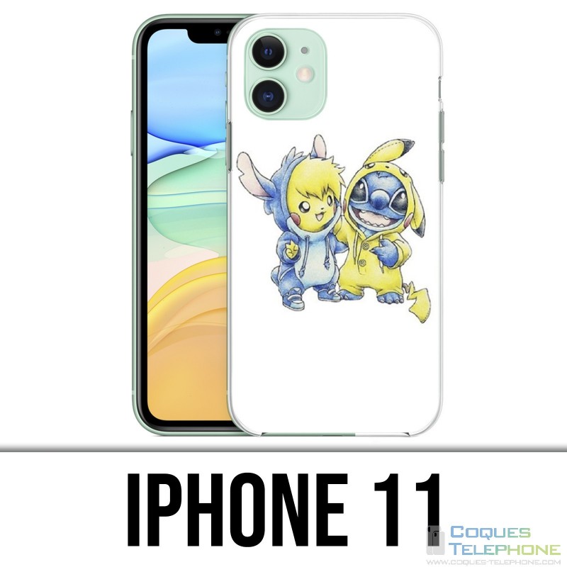 Custodia per iPhone 11 - Stitch Pikachu Baby