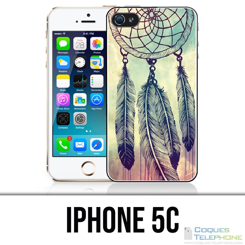 Coque iPhone 5C - Dreamcatcher Plumes