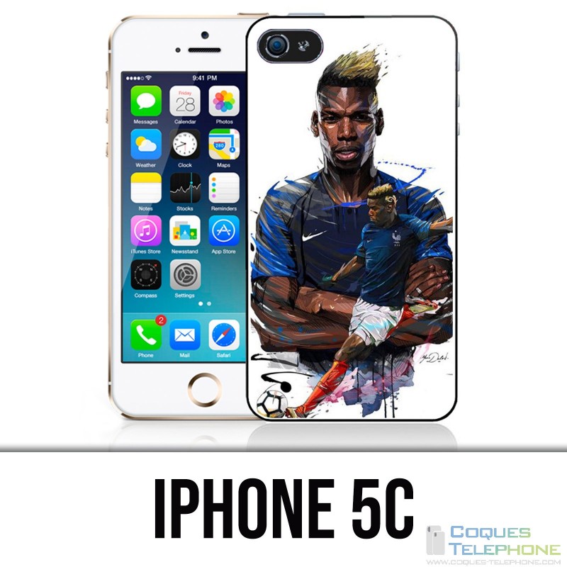 Custodia per iPhone 5C - Football France Pogba Drawing