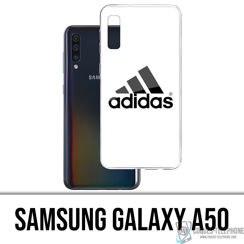 Samsung Galaxy A50 Funda - Logotipo de Adidas en blanco
