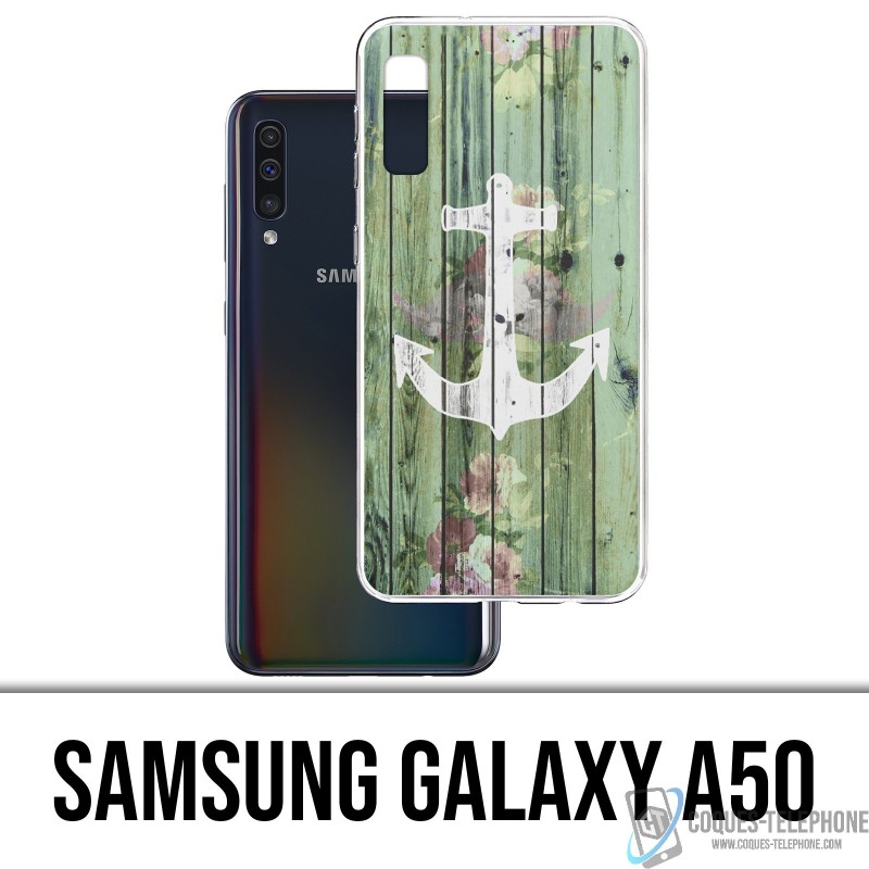 Coque Samsung Galaxy A50 - Ancre Marine Bois