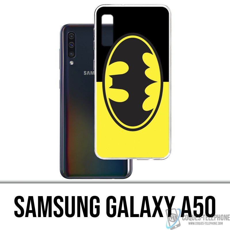 Coque Samsung Galaxy A50 - Batman Logo Classic Jaune Noir