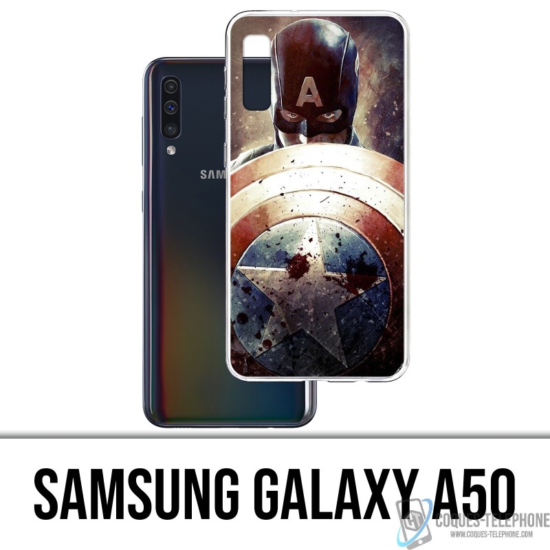 Coque Samsung Galaxy A50 - Captain America Grunge Avengers