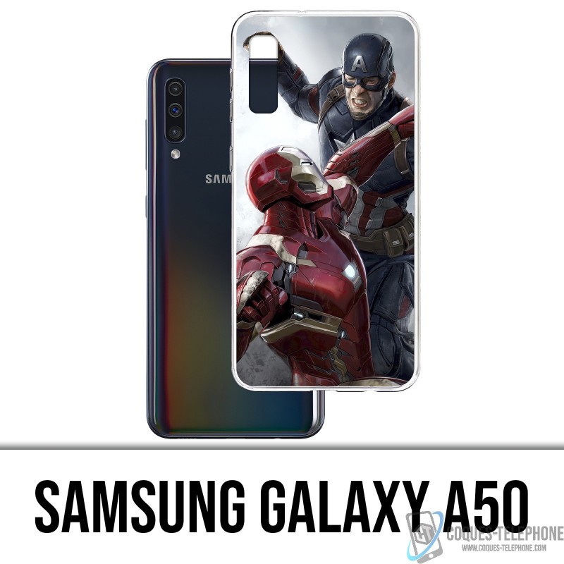 Coque Samsung Galaxy A50 - Captain America Vs Iron Man Avengers