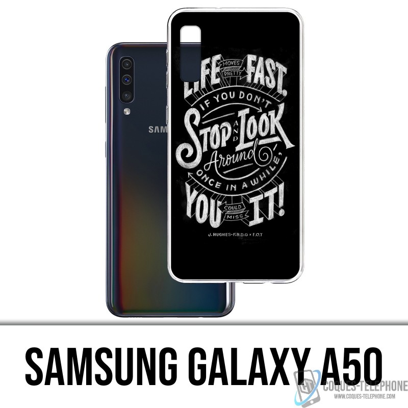 Samsung Galaxy A50 Case - Zitat Leben Schnellstopp Schauen Sie sich um