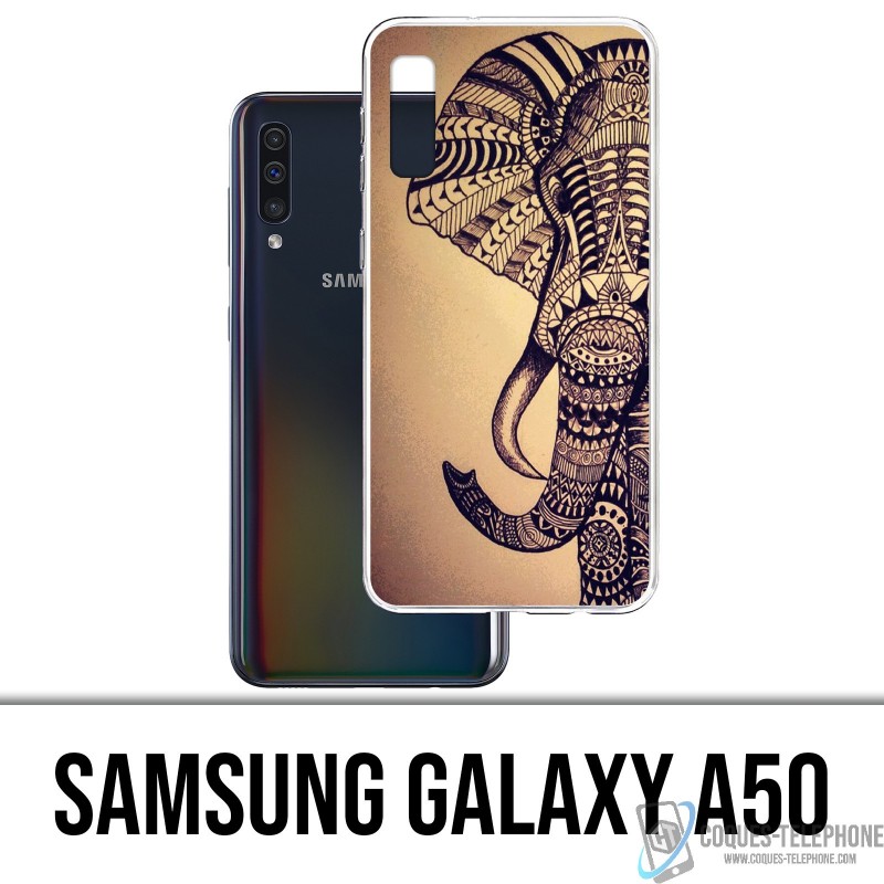 Coque Samsung Galaxy A50 - Éléphant Aztèque Vintage