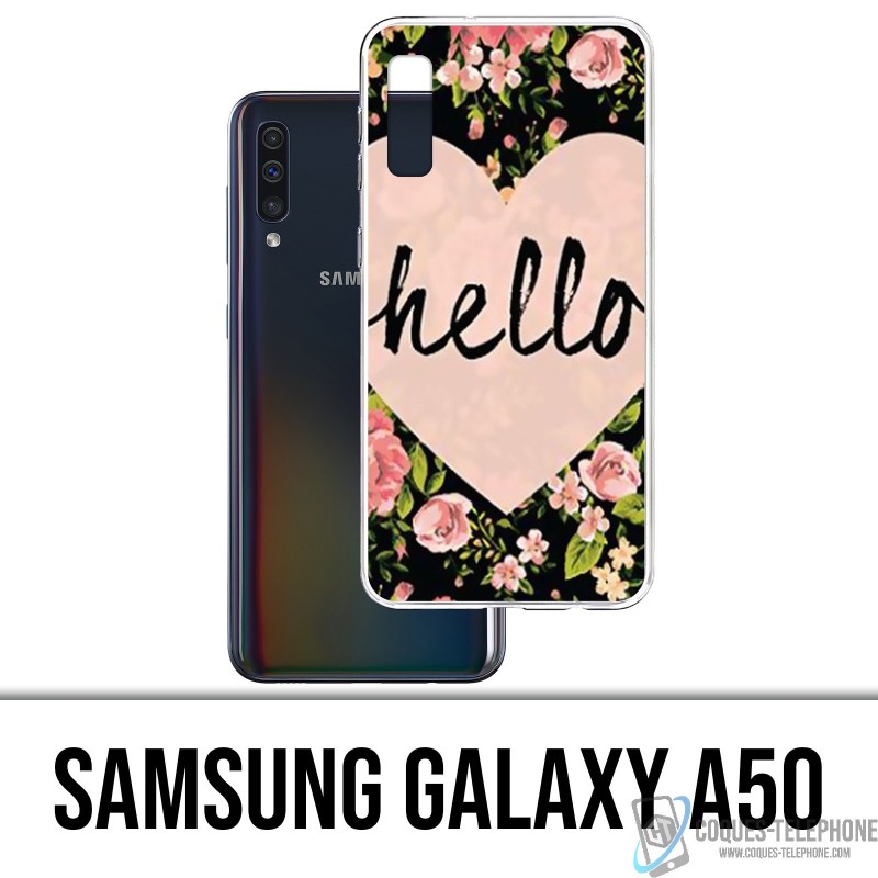 Coque Samsung Galaxy A50 - Hello Coeur Rose