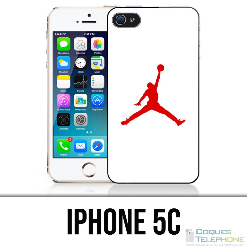 Custodia per iPhone 5C - Jordan Basketball Logo bianco