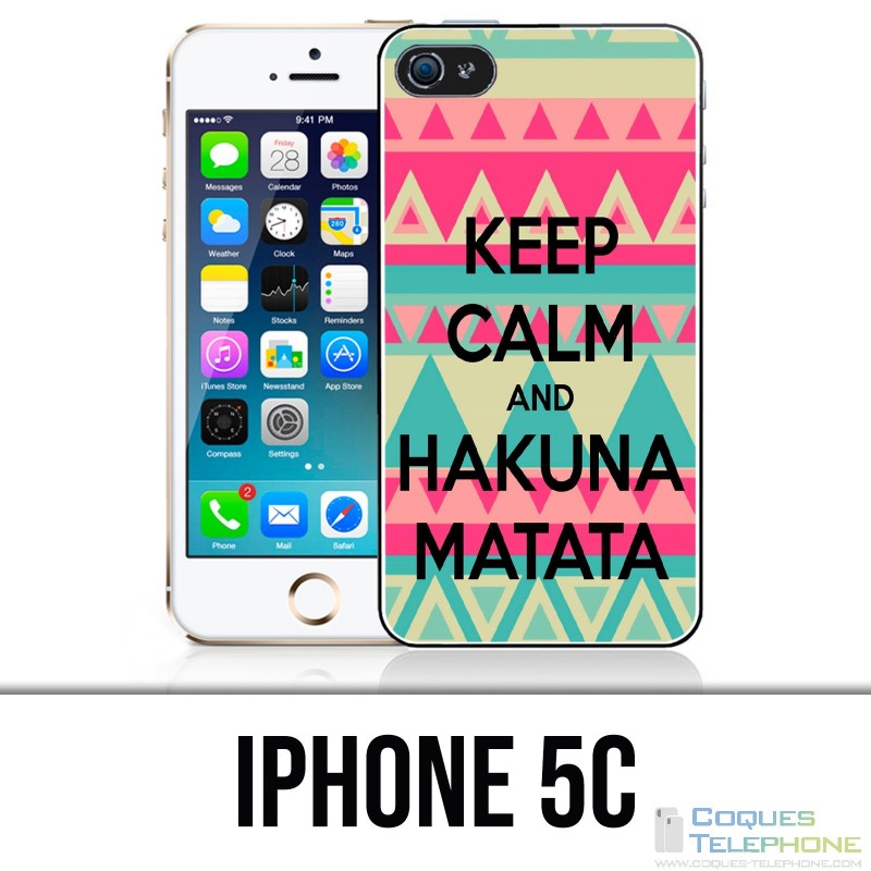 Custodia per iPhone 5C: Mantieni la calma Hakuna Mattata