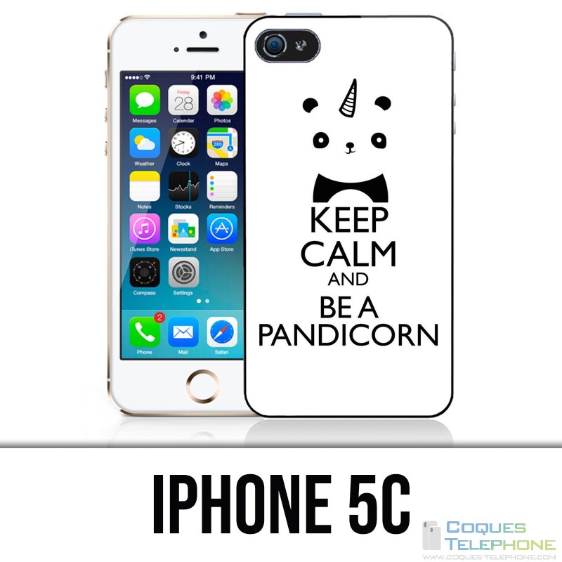 Custodia per iPhone 5C: mantieni la calma Pandicorn Panda Unicorn