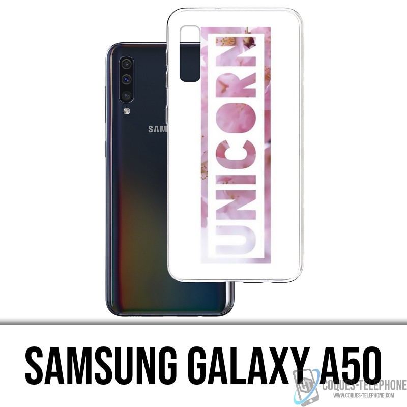 Coque Samsung Galaxy A50 - Unicorn Fleurs Licorne