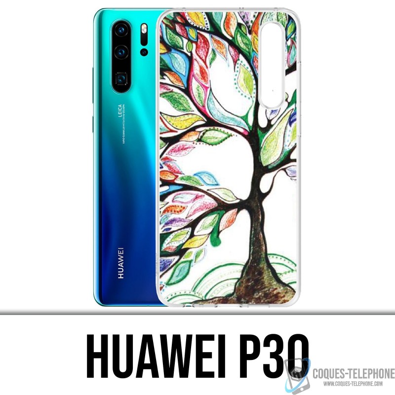 Funda Huawei P30 - Árbol multicolor