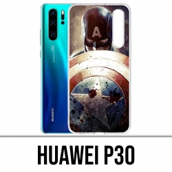 Coque Huawei P30 - Captain America Grunge Avengers