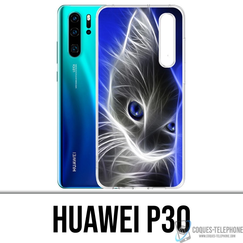 Coque Huawei P30 - Chat Blue Eyes
