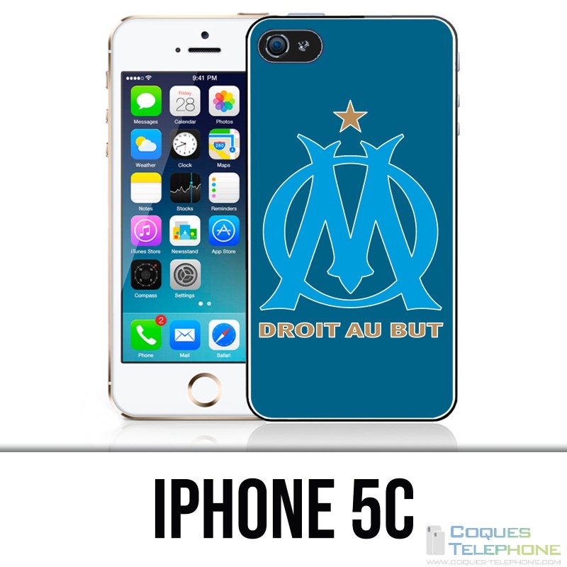 Custodia per iPhone 5C - Logo Om Marsiglia Grande sfondo blu