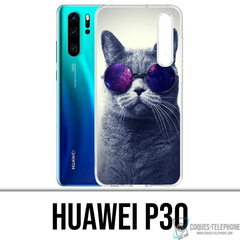 Funda Huawei P30 - Gafas Cat Galaxy