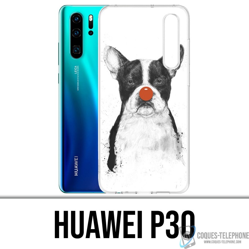 Funda Huawei P30 - Bulldog Dog Clown