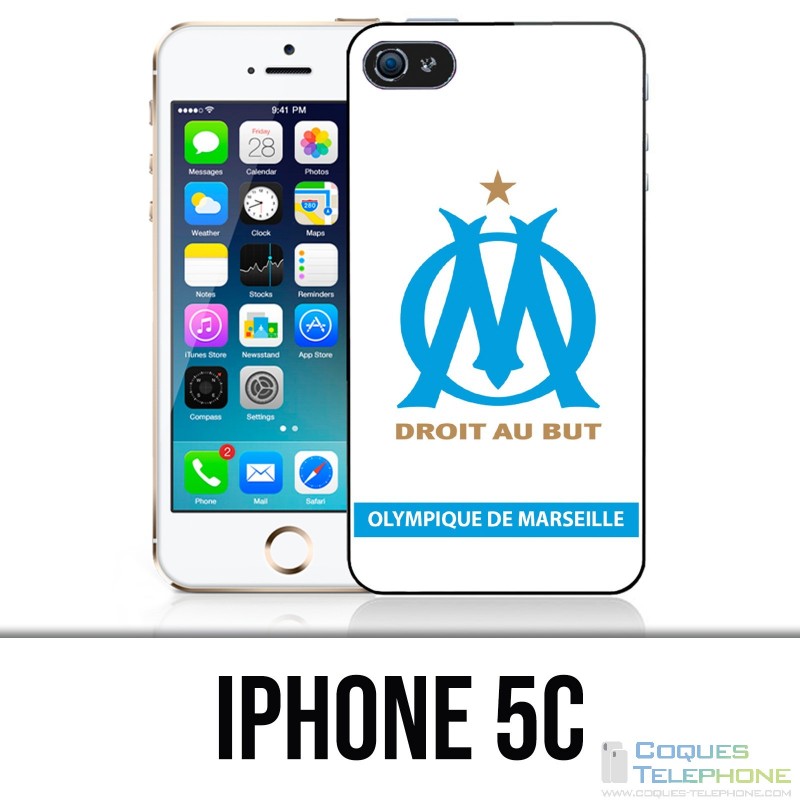 Funda iPhone 5C - Logo Om Marseille Blanc