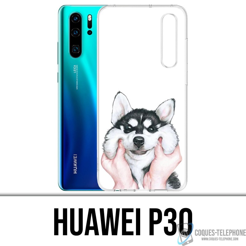 Huawei P30 Custodia - Husky Cheeks Dog