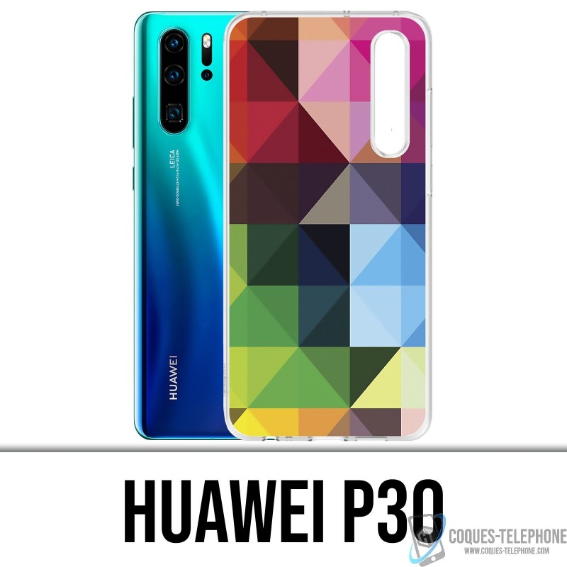 Huawei P30 Custodia - Cubi multicolore