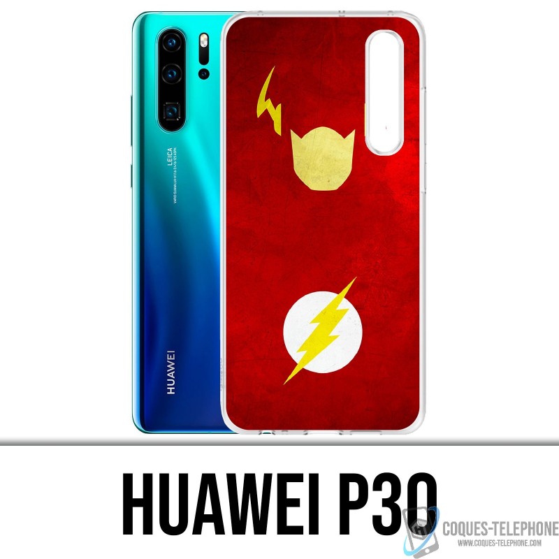 Coque Huawei P30 - Dc Comics Flash Art Design