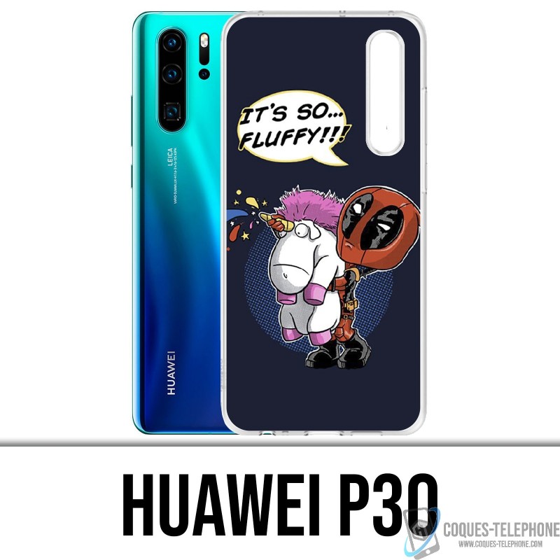 Case Huawei P30 - Deadpool Fluffy Unicorn