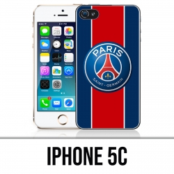 Coque iPhone 5C - Logo Psg New Bande Rouge