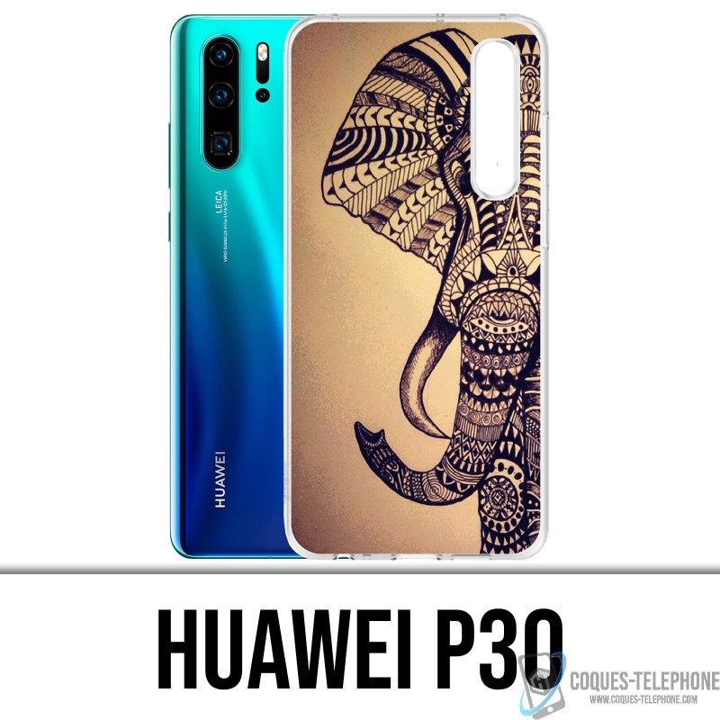 Coque Huawei P30 - Éléphant Aztèque Vintage