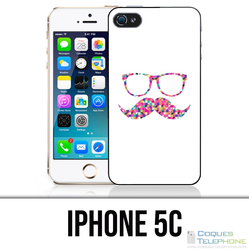 Custodia per iPhone 5C - Occhiali baffi