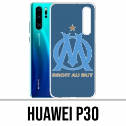 Coque Huawei P30 - Logo Om Marseille Big Fond Bleu