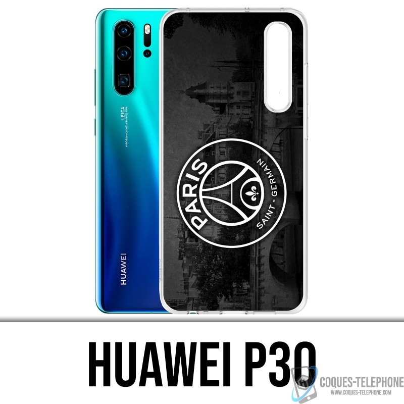 Case Huawei P30 - Psg-Logo schwarzer Hintergrund