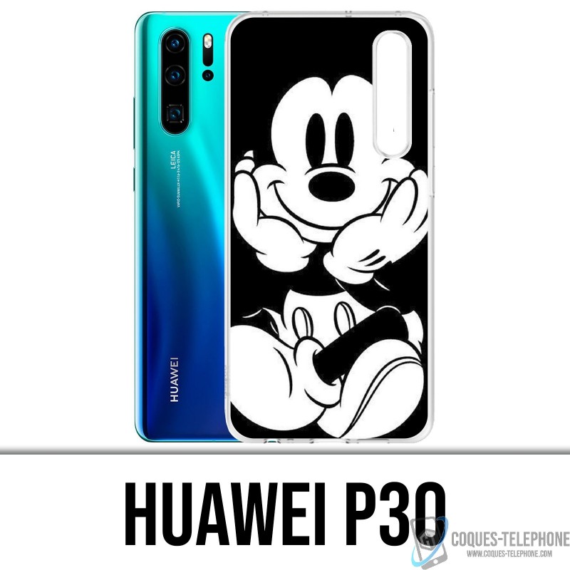 Funda Huawei P30 - Mickey Negro y Blanco