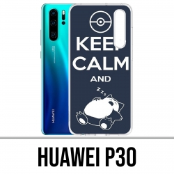 Coque Huawei P30 - Pokémon Ronflex Keep Calm