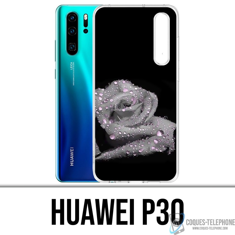 Coque Huawei P30 - Rose Gouttes