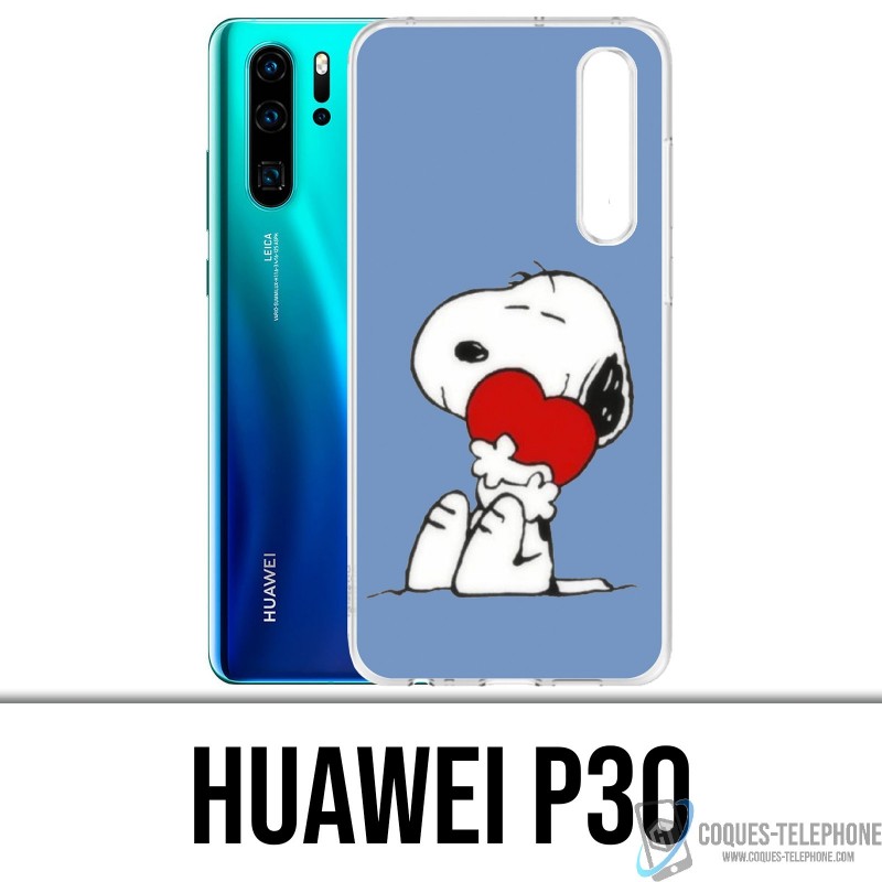 Coque Huawei P30 - Snoopy Coeur